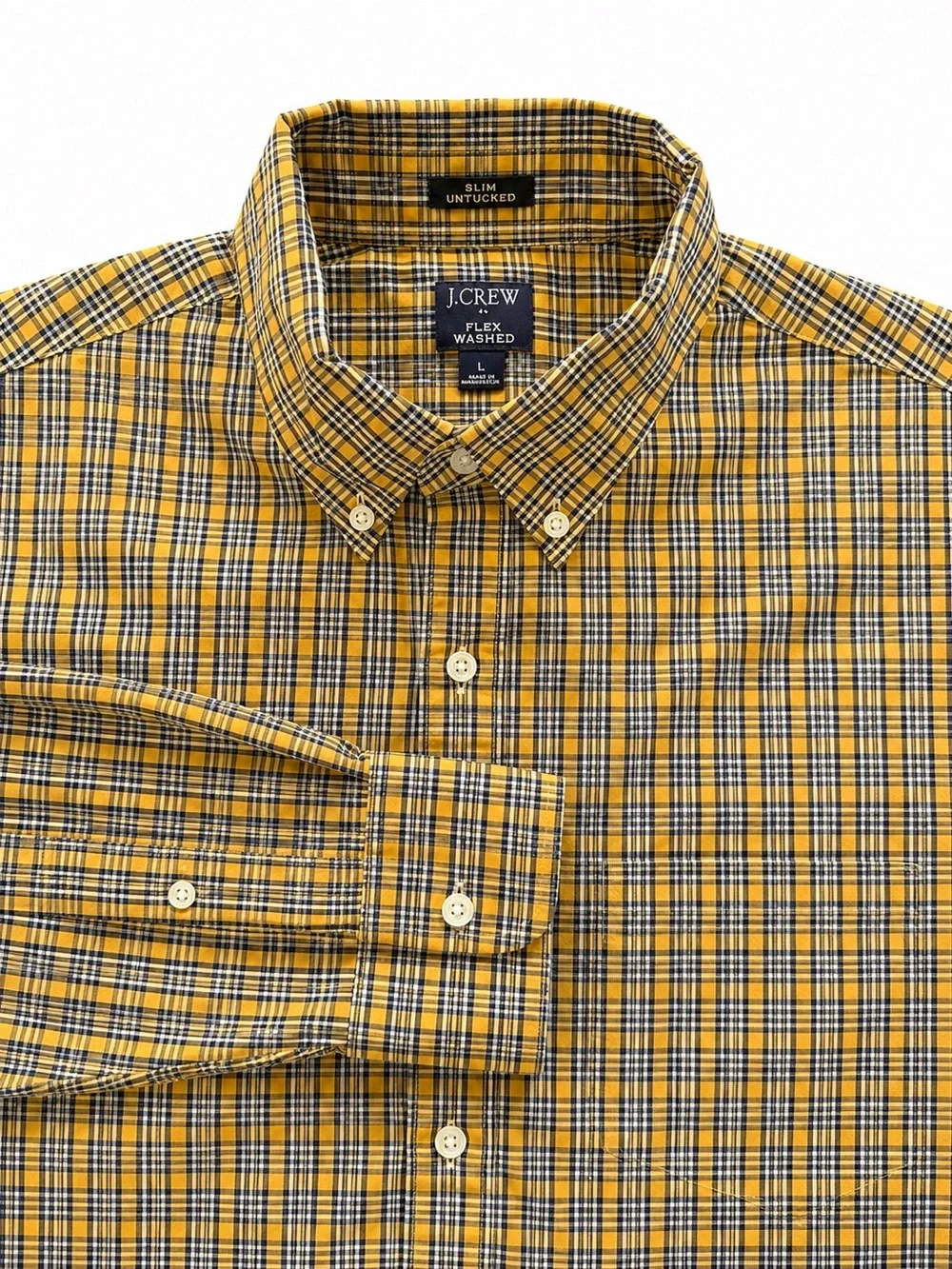 J.Crew Flex Washed Slim Untucked Button-Down Shirt – Men’s Large